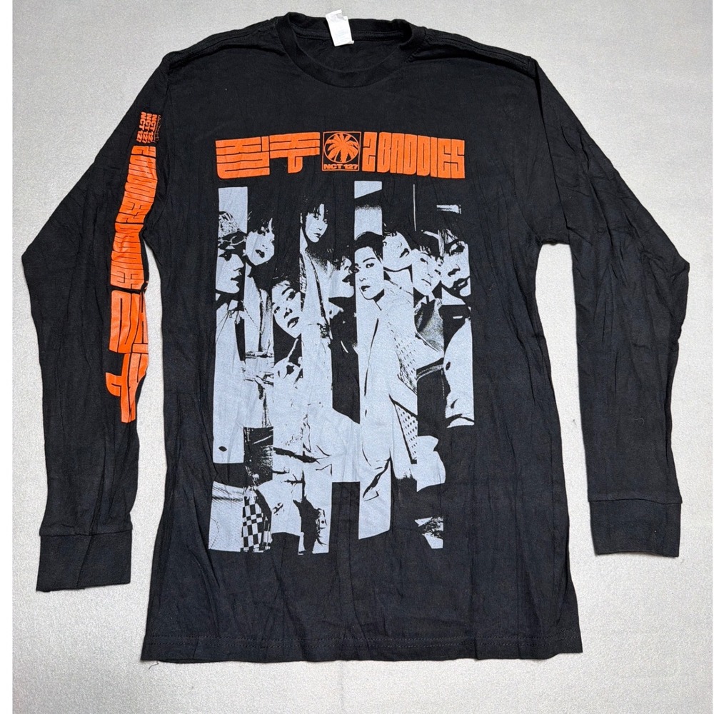 Lane Seven NCT 127 2 Baddies Long Sleeve Graphic Tee Black Orange Small LS15009